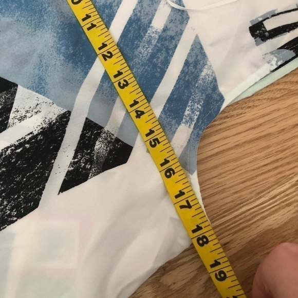 Vince Camuto Cosmic Blue Tunic High Low NWT PM Petite Medium Sleeveless Tank Top - Picture 7 of 8